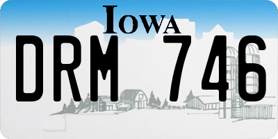 IA license plate DRM746