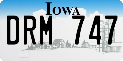 IA license plate DRM747