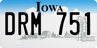 IA license plate DRM751