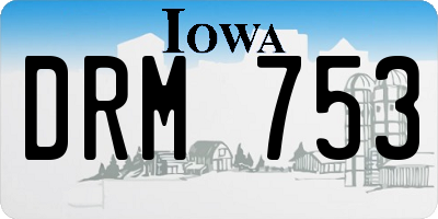 IA license plate DRM753