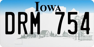 IA license plate DRM754