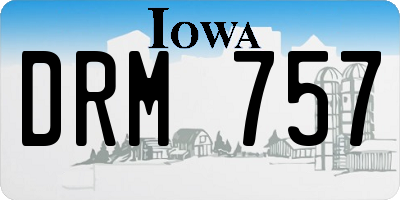 IA license plate DRM757