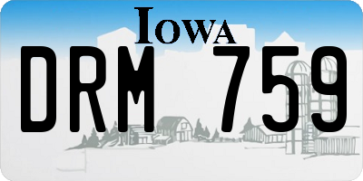 IA license plate DRM759