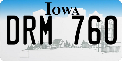 IA license plate DRM760