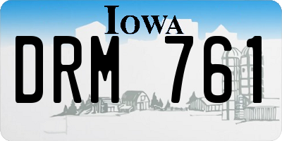 IA license plate DRM761