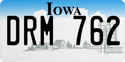 IA license plate DRM762