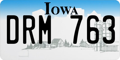 IA license plate DRM763