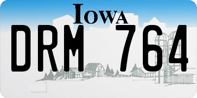 IA license plate DRM764