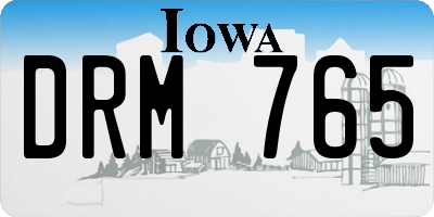 IA license plate DRM765