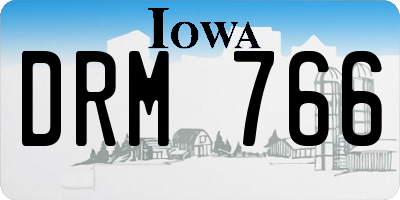 IA license plate DRM766