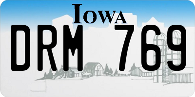 IA license plate DRM769