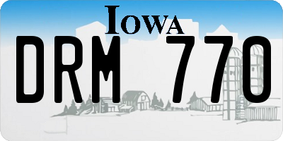 IA license plate DRM770