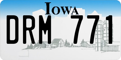 IA license plate DRM771