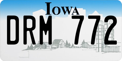 IA license plate DRM772