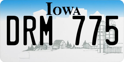IA license plate DRM775