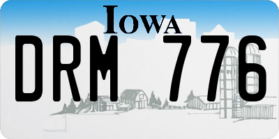IA license plate DRM776