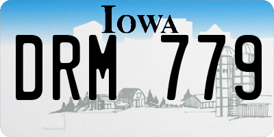 IA license plate DRM779