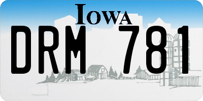 IA license plate DRM781