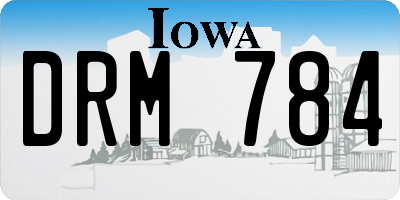 IA license plate DRM784