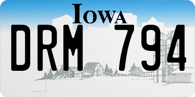 IA license plate DRM794