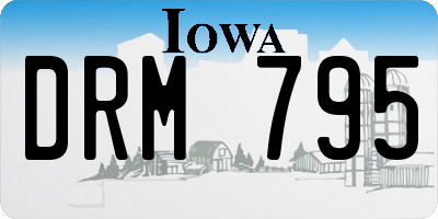 IA license plate DRM795
