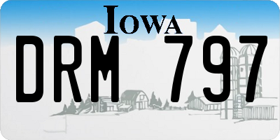 IA license plate DRM797