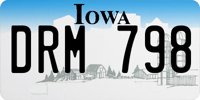 IA license plate DRM798
