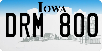 IA license plate DRM800