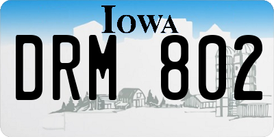 IA license plate DRM802