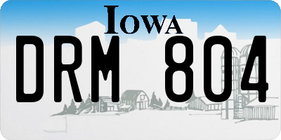 IA license plate DRM804
