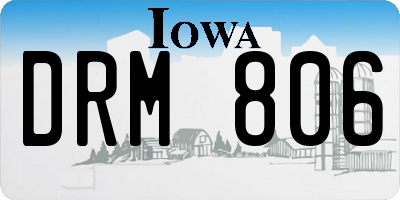 IA license plate DRM806