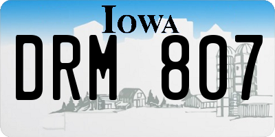 IA license plate DRM807
