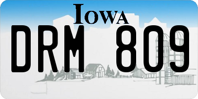 IA license plate DRM809