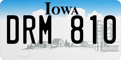 IA license plate DRM810