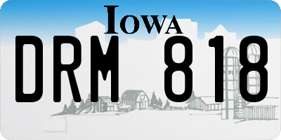IA license plate DRM818