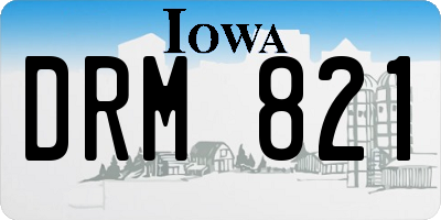 IA license plate DRM821