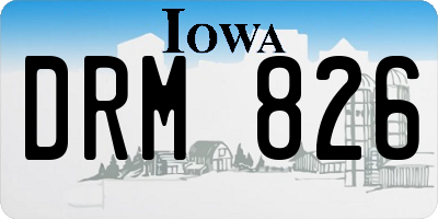 IA license plate DRM826