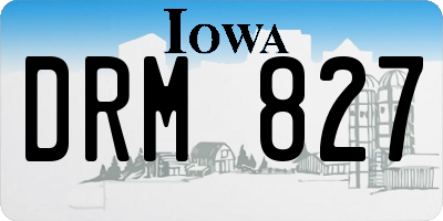 IA license plate DRM827