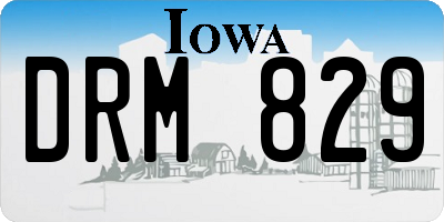 IA license plate DRM829