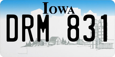 IA license plate DRM831