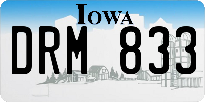 IA license plate DRM833