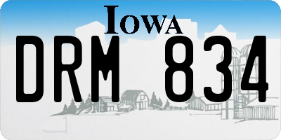 IA license plate DRM834