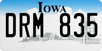 IA license plate DRM835