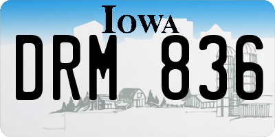 IA license plate DRM836