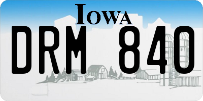 IA license plate DRM840