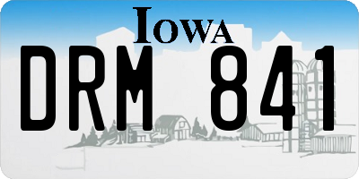 IA license plate DRM841