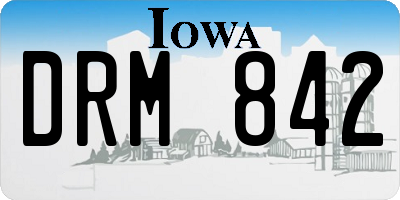 IA license plate DRM842