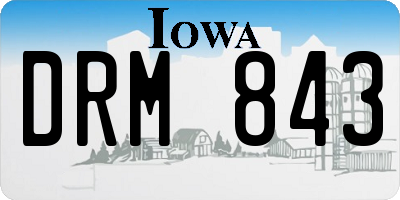 IA license plate DRM843