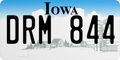 IA license plate DRM844