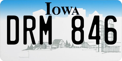 IA license plate DRM846